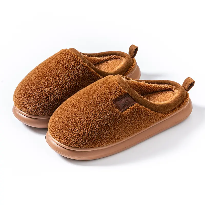 Autumn and Winter Non-Slip Warm Cotton Slippers for Women's Home Indoor Confinement Shoes Household Soft-Soled Silent Plush Slippers for Men - Image 10