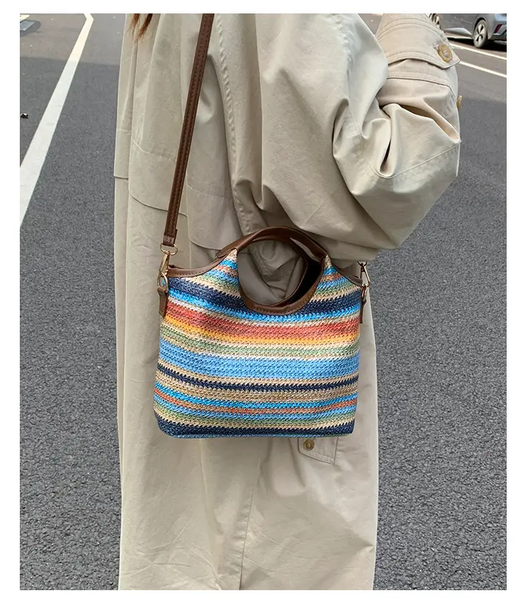 2025 Woven Striped Shoulder Bag for Women — feature 11