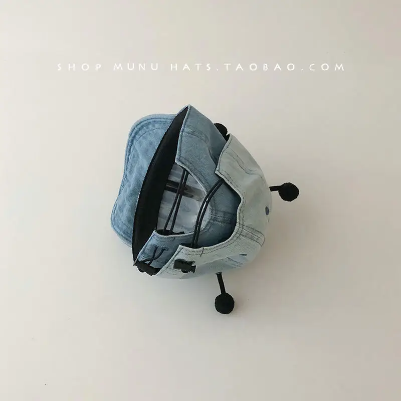Soft Blue Baby Peaked Hat with Bear Ears - Image 7
