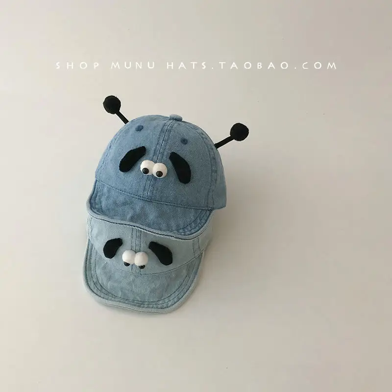 Soft Blue Baby Peaked Hat with Bear Ears — feature 2