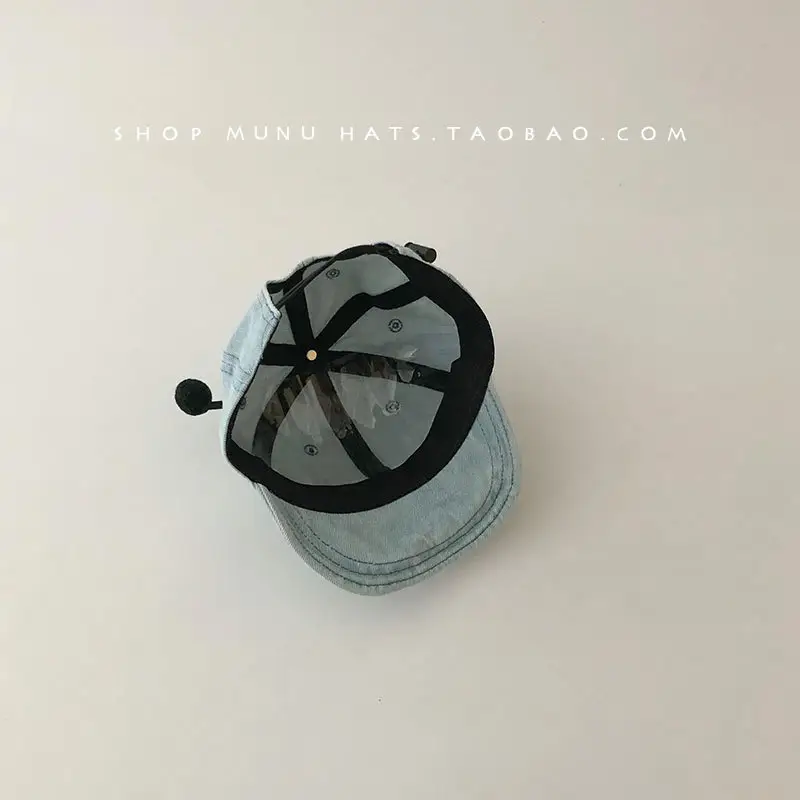 Soft Blue Baby Peaked Hat with Bear Ears — feature 5