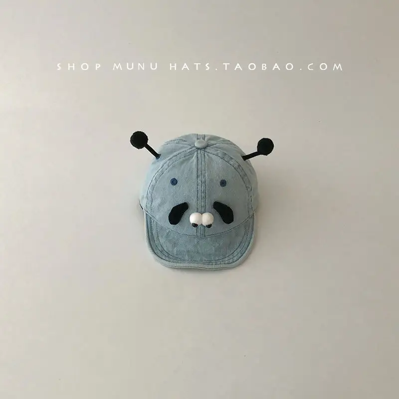 Soft Blue Baby Peaked Hat with Bear Ears — feature 6