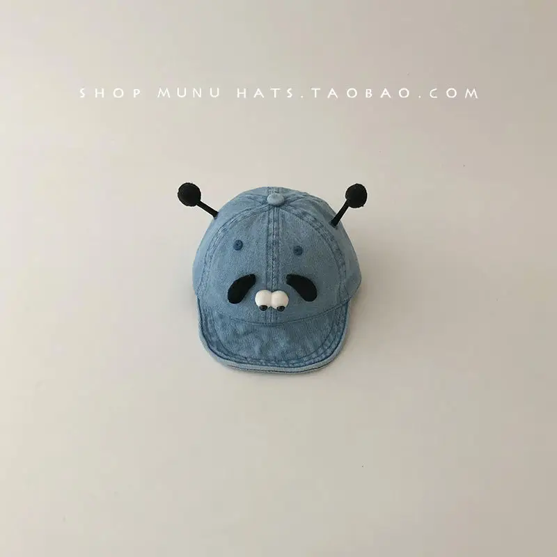 Soft Blue Baby Peaked Hat with Bear Ears — feature 7