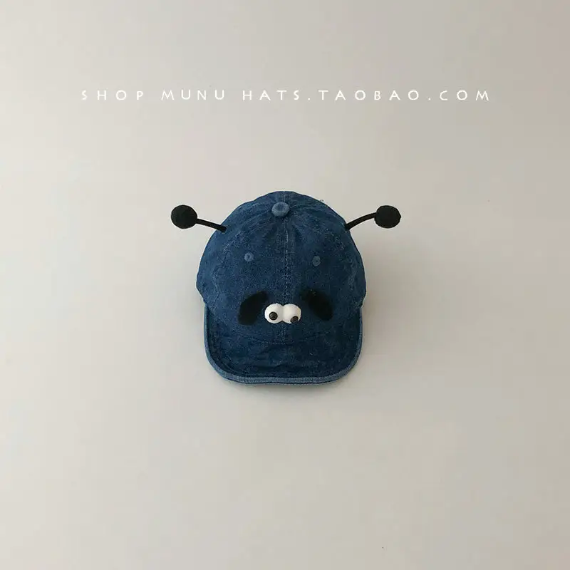 Soft Blue Baby Peaked Hat with Bear Ears — feature 8