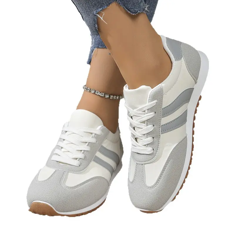 Women's Grey White Training Shoes 2025 Autumn - Image 8