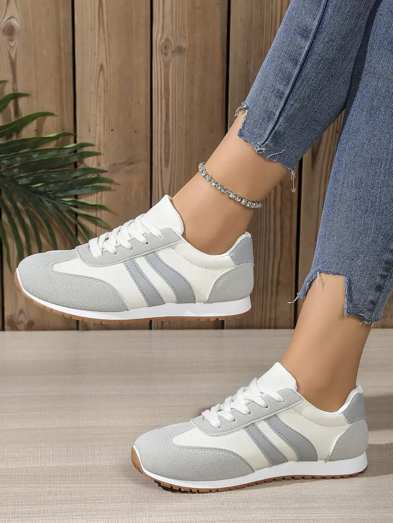 Women's Grey White Training Shoes 2025 Autumn — feature 1
