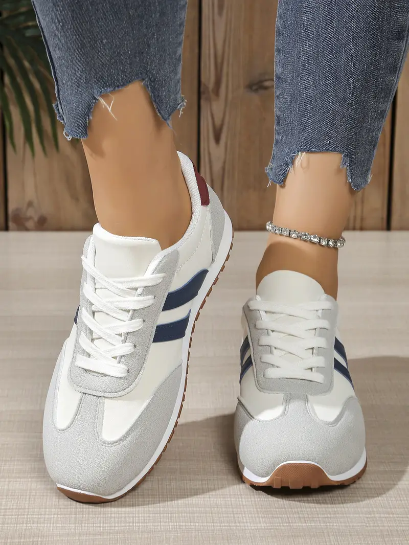 Women's Grey White Training Shoes 2025 Autumn — feature 13