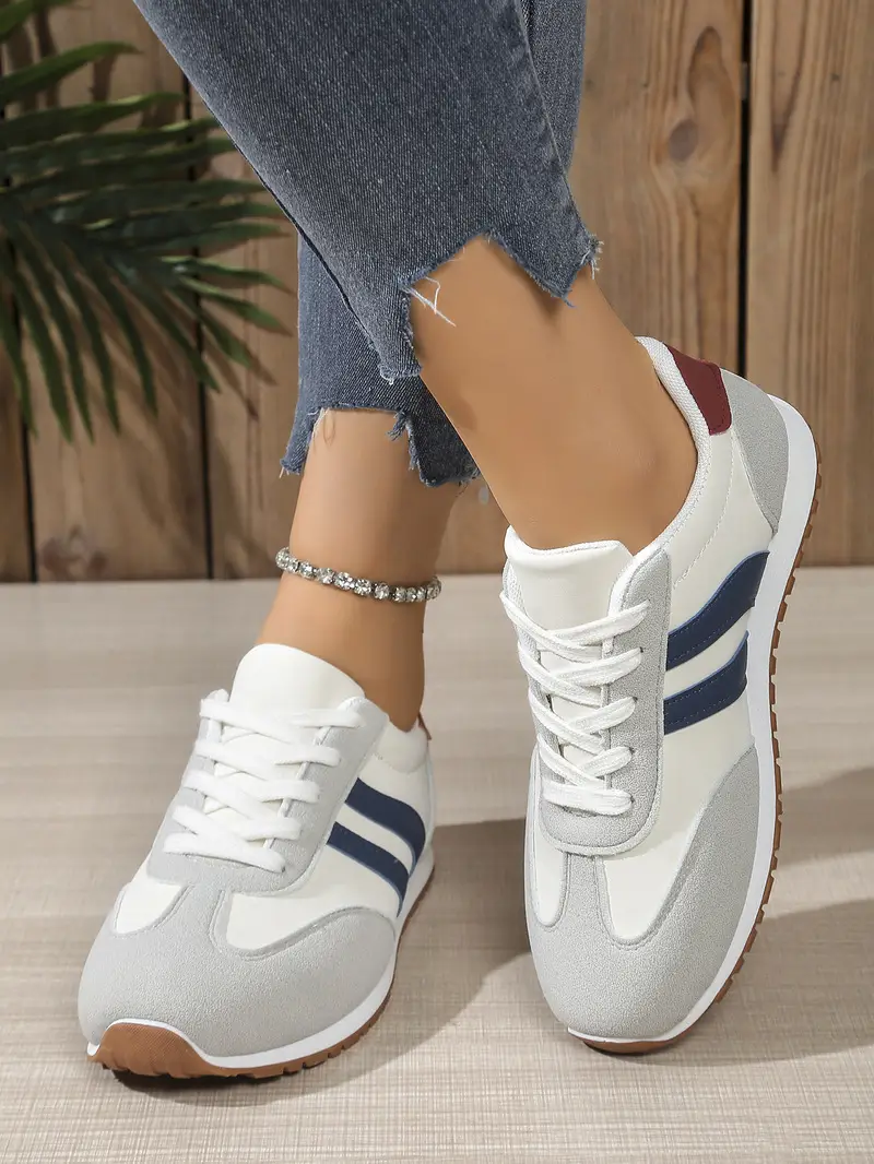 Women's Grey White Training Shoes 2025 Autumn — feature 14