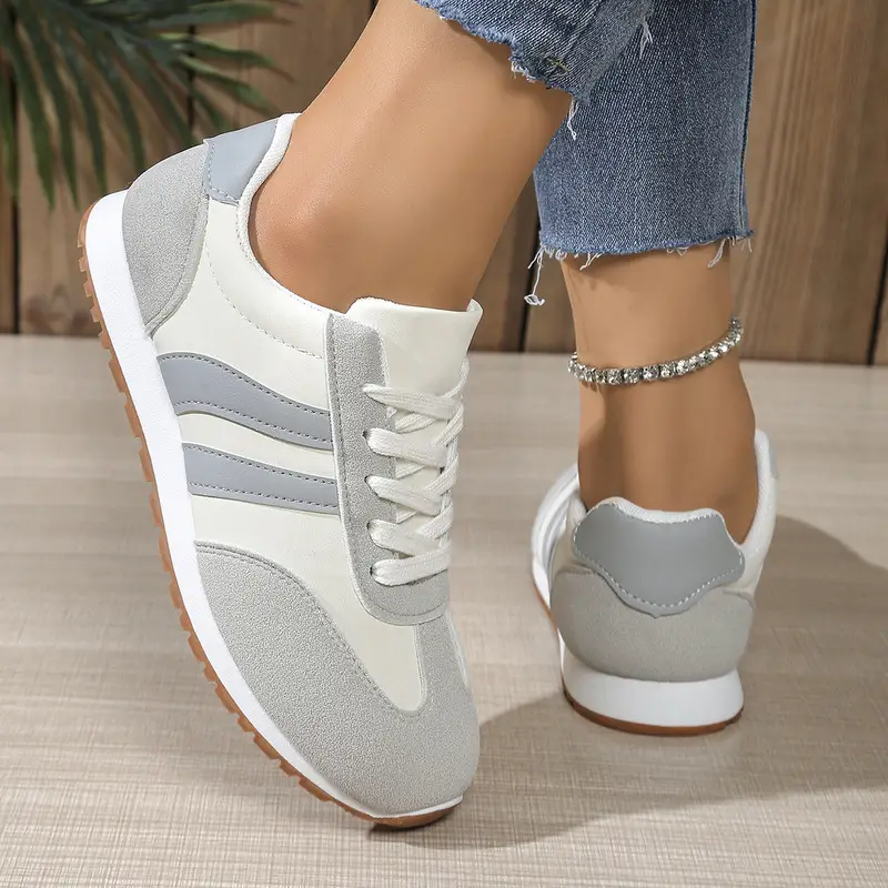 Women's Grey White Training Shoes 2025 Autumn — feature 22