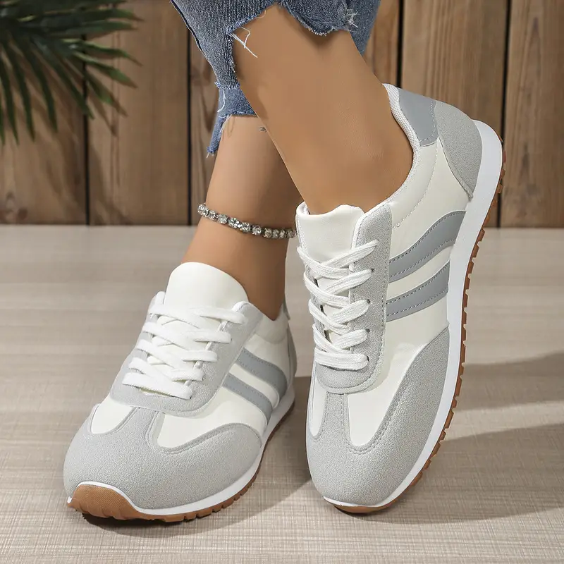 Women's Grey White Training Shoes 2025 Autumn — feature 23