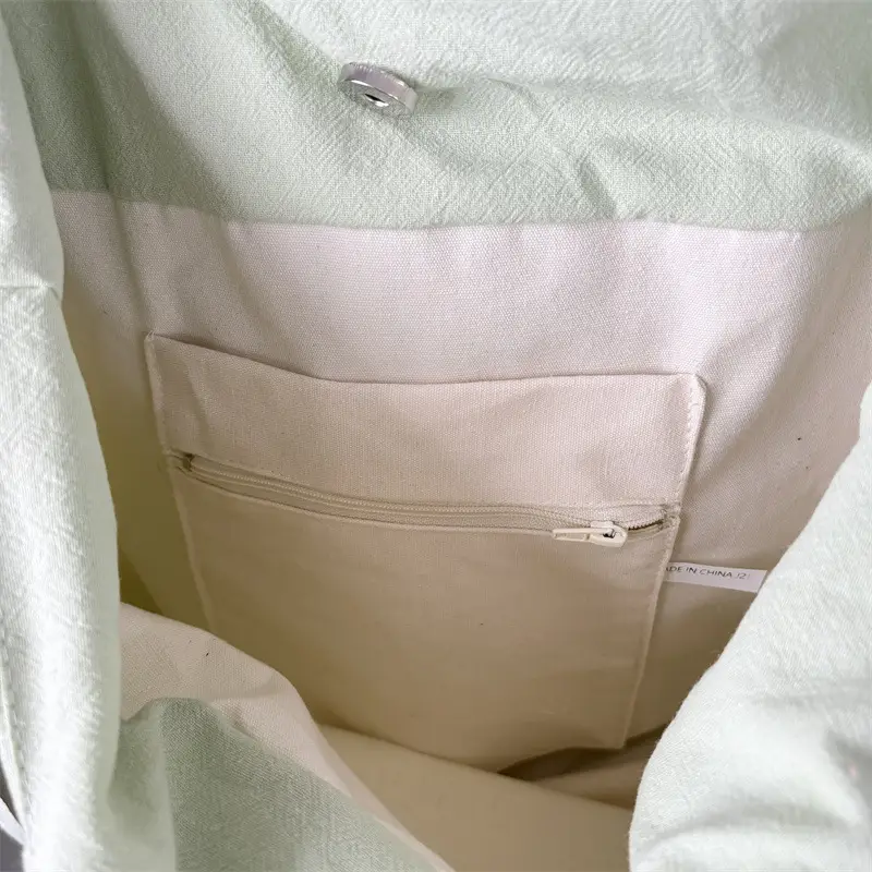 White Pleated Shoulder Bag Large Capacity Korean Canvas — feature 43