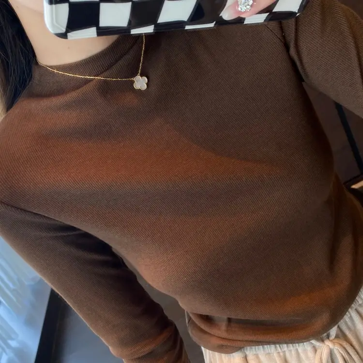 【Special Offer, No Returns or Exchanges】A Must-Have for Spring and Autumn, Layered Wear, Round Neck, Semi-High Collar, Long-Sleeve T-Shirt for Women in Autumn — feature 10