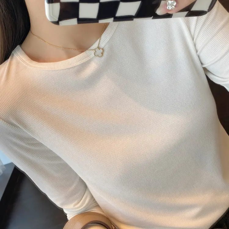 【Special Offer, No Returns or Exchanges】A Must-Have for Spring and Autumn, Layered Wear, Round Neck, Semi-High Collar, Long-Sleeve T-Shirt for Women in Autumn — feature 32