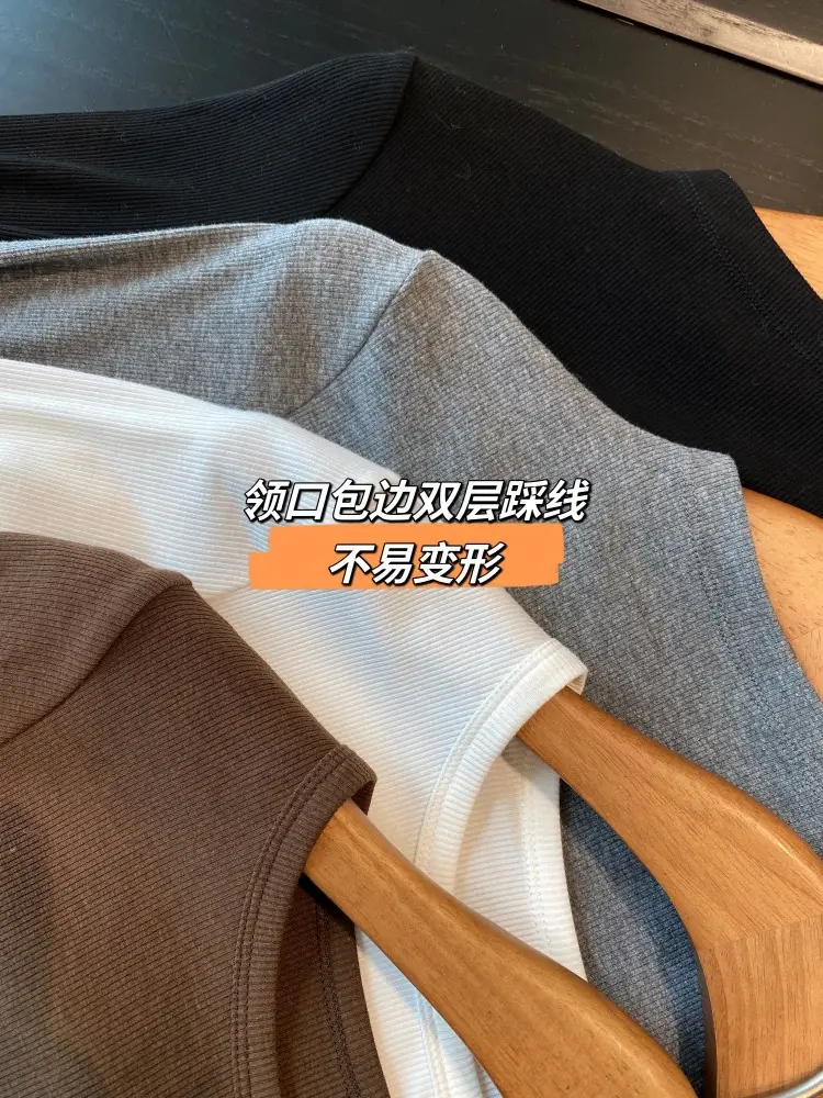 【Special Offer, No Returns or Exchanges】A Must-Have for Spring and Autumn, Layered Wear, Round Neck, Semi-High Collar, Long-Sleeve T-Shirt for Women in Autumn — feature 43