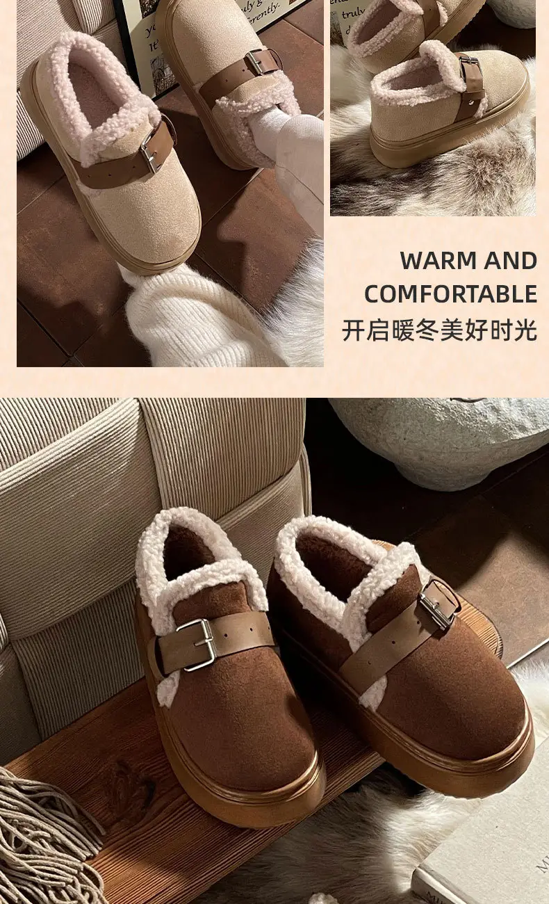 New Winter Closed-Back Cotton Slippers for Women, Autumn Outdoor Wear, Plush Warm Non-Slip Thickened Fashion Versatile Snow Boots — feature 13