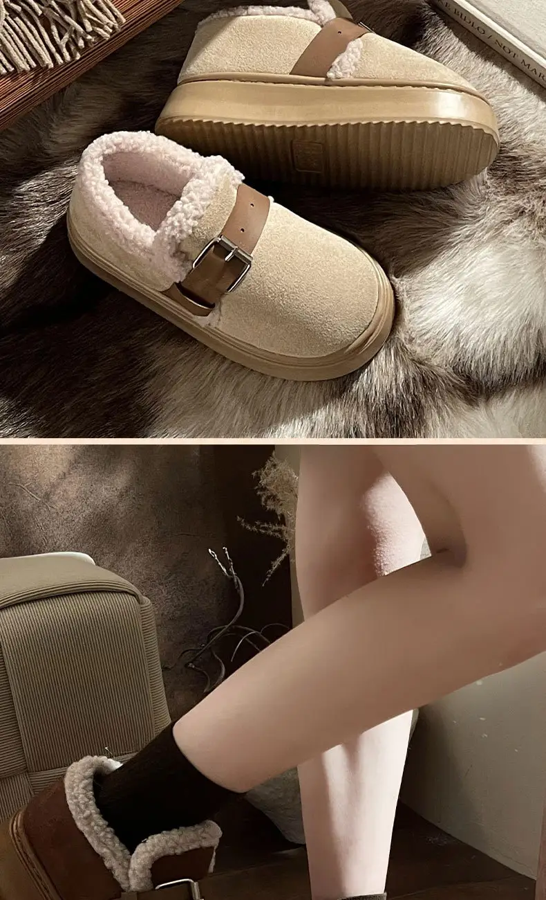 New Winter Closed-Back Cotton Slippers for Women, Autumn Outdoor Wear, Plush Warm Non-Slip Thickened Fashion Versatile Snow Boots — feature 14