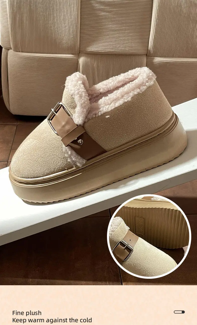 New Winter Closed-Back Cotton Slippers for Women, Autumn Outdoor Wear, Plush Warm Non-Slip Thickened Fashion Versatile Snow Boots — feature 6