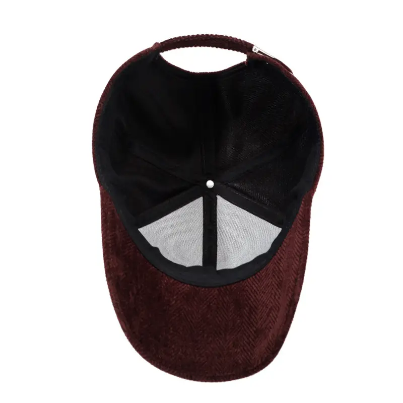 Gray Houndstooth Baseball Cap for Men Women Autumn Winter
