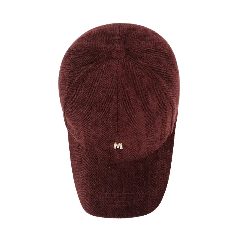 Gray Houndstooth Baseball Cap for Men Women Autumn Winter