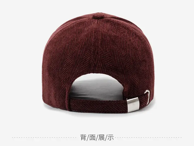 Gray Houndstooth Baseball Cap for Men Women Autumn Winter — feature 11