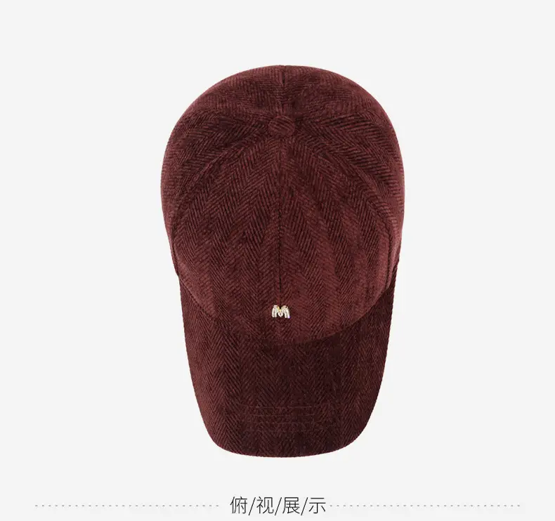 Gray Houndstooth Baseball Cap for Men Women Autumn Winter — feature 12