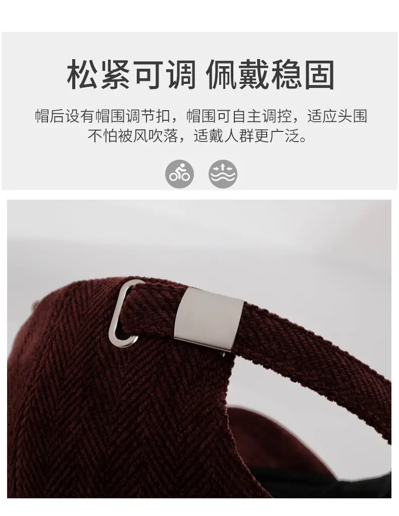 Gray Houndstooth Baseball Cap for Men Women Autumn Winter — feature 4