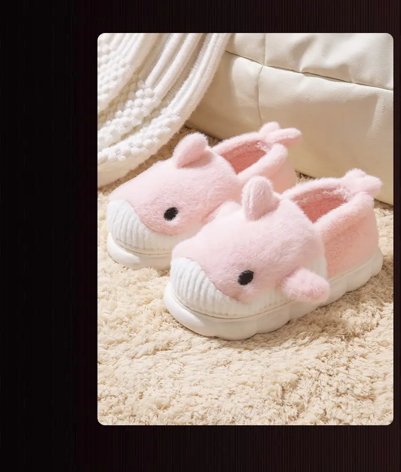 Parent-Child Style Closed-Back Cotton Slippers for Women, Winter Couple Home Warm Cartoon Plush Warm Cotton Shoes for Middle-Aged and Older Children, Men's — feature 14