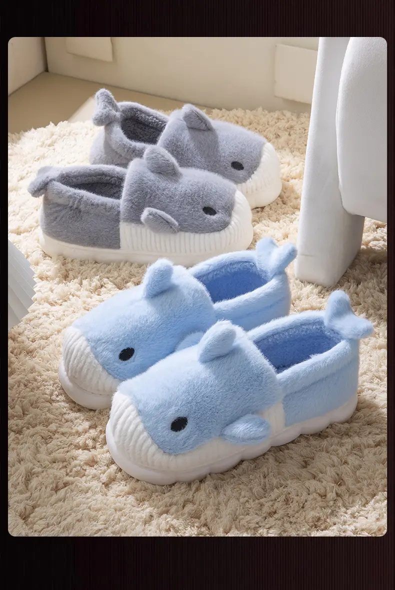 Parent-Child Style Closed-Back Cotton Slippers for Women, Winter Couple Home Warm Cartoon Plush Warm Cotton Shoes for Middle-Aged and Older Children, Men's — feature 16