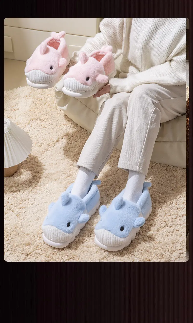 Parent-Child Style Closed-Back Cotton Slippers for Women, Winter Couple Home Warm Cartoon Plush Warm Cotton Shoes for Middle-Aged and Older Children, Men's — feature 18