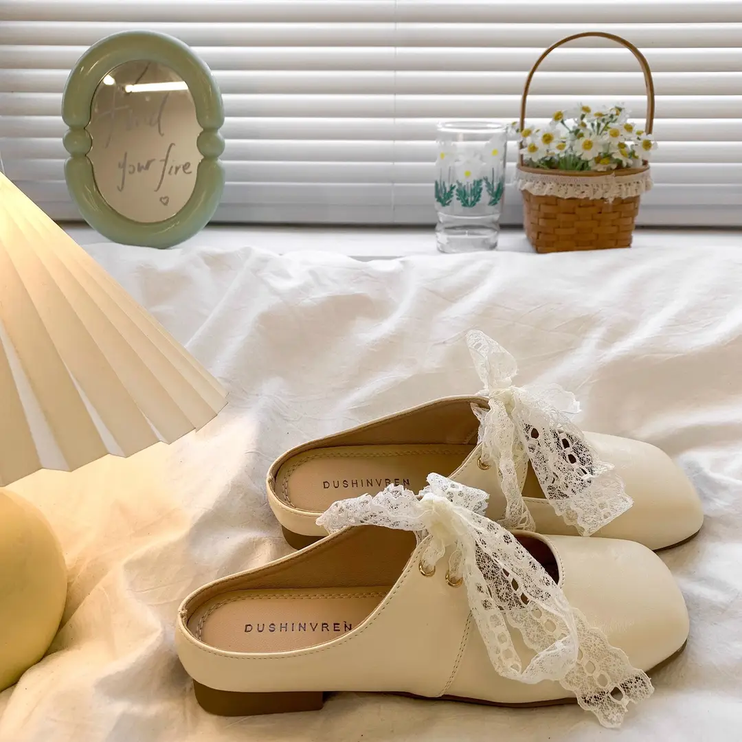 Flat Toe-Cap Half Slippers for Women's Outer Wear 2025 New Spring and Summer Slip-On Maternity Mary Jane Evening Shoes — feature 5
