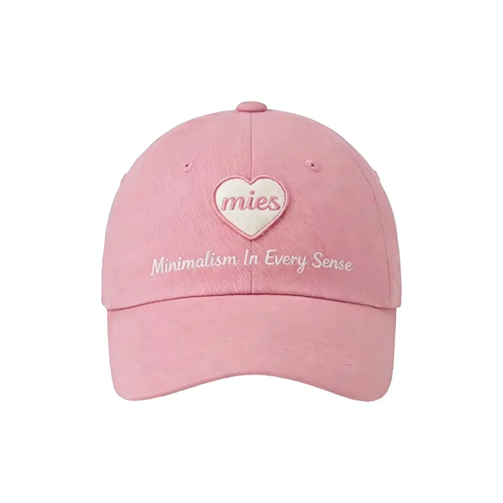 Pink Mies Heart Embroidered Baseball Cap for Men Women Large — feature 5