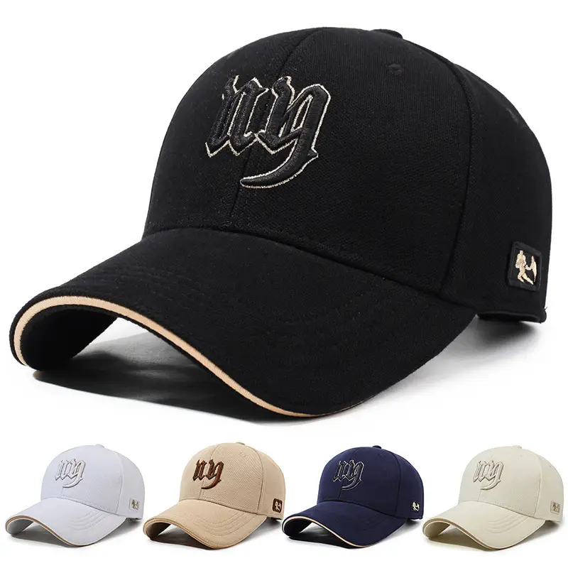 Men Black Embroidered Baseball Cap with Curved Brim - Image 9