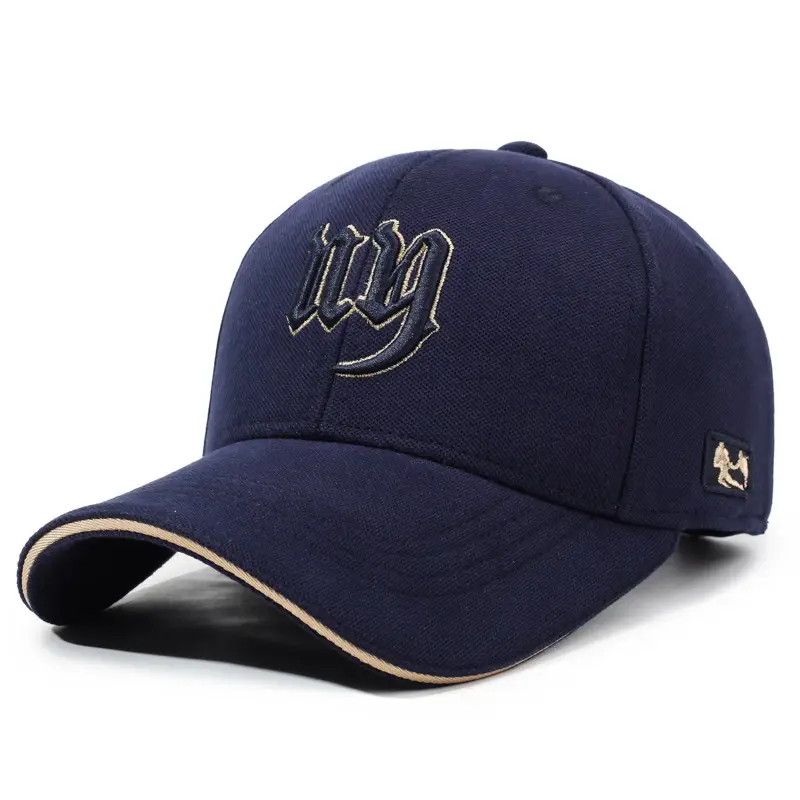 Men Black Embroidered Baseball Cap with Curved Brim - Image 3