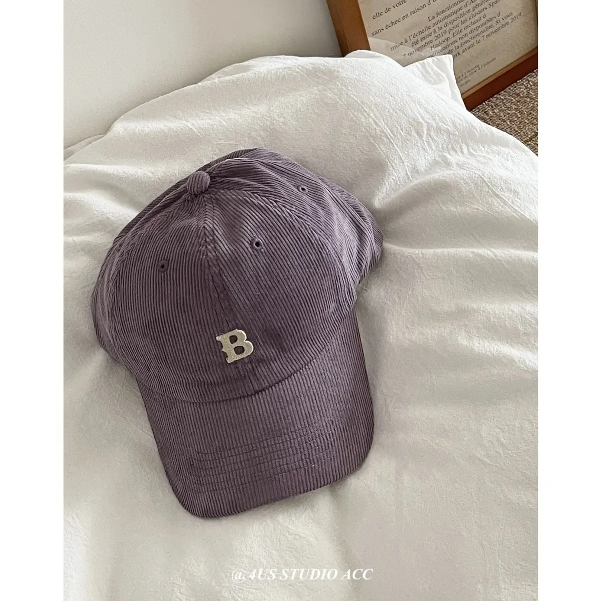 Black Retro Corduroy Baseball Cap for Women & Men