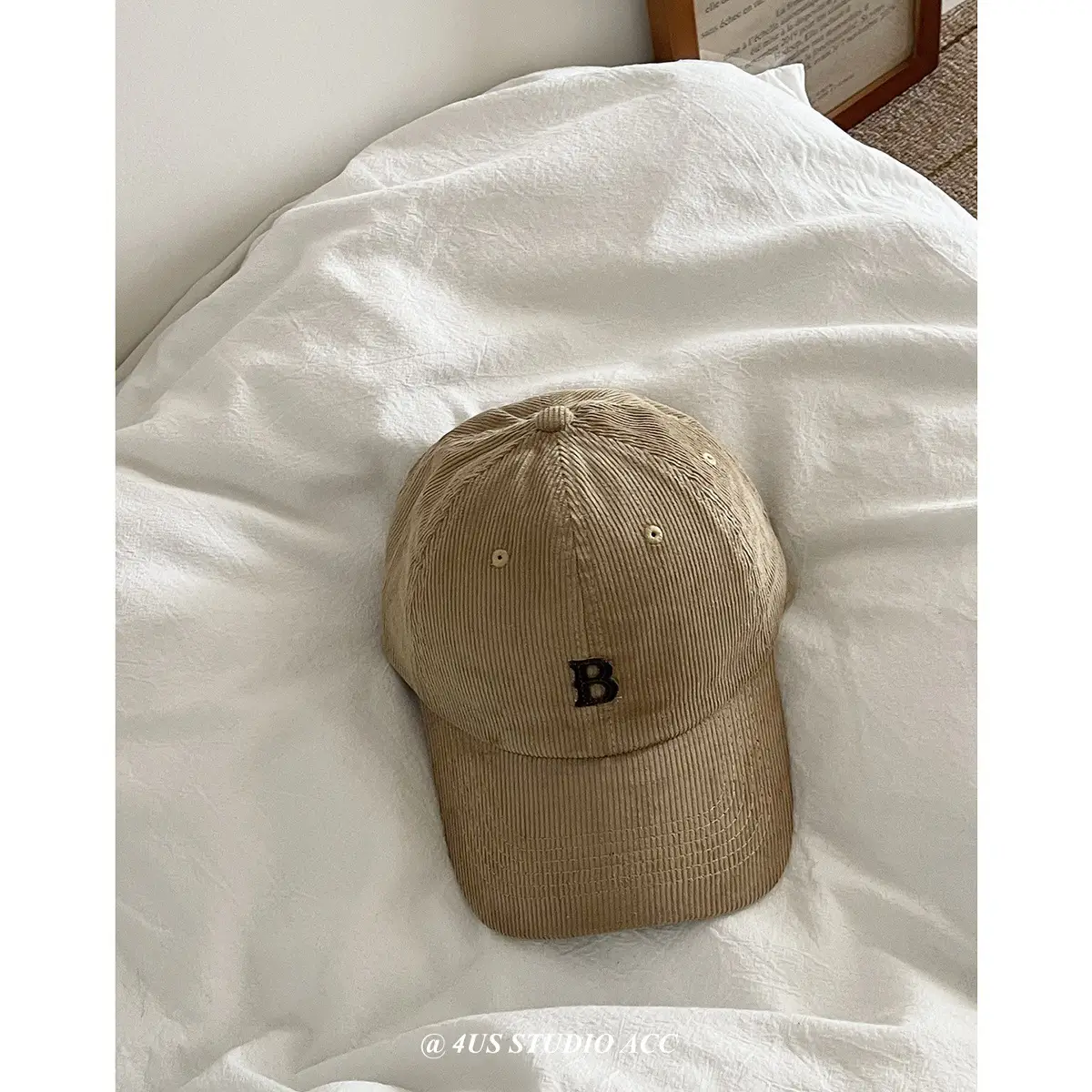 Black Retro Corduroy Baseball Cap for Women & Men