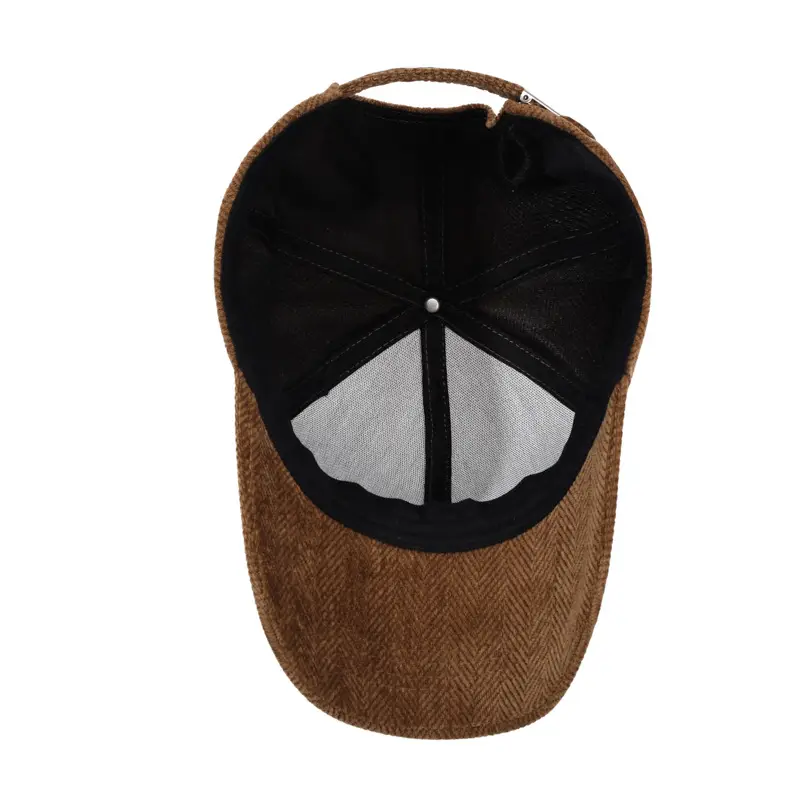 Women's Brown Bowknot Cap with Gold Embroidery - Image 10