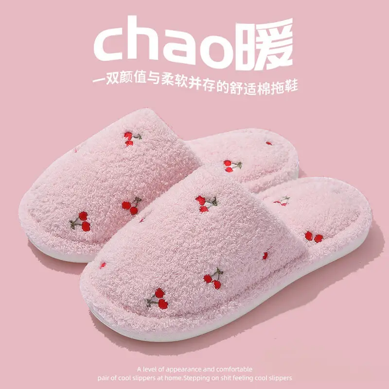 Cotton Slippers for Women Autumn and Winter 2025 New Indoor Home Cute Warm Non-Slip Toe Plush Slippers for Women - Image 5