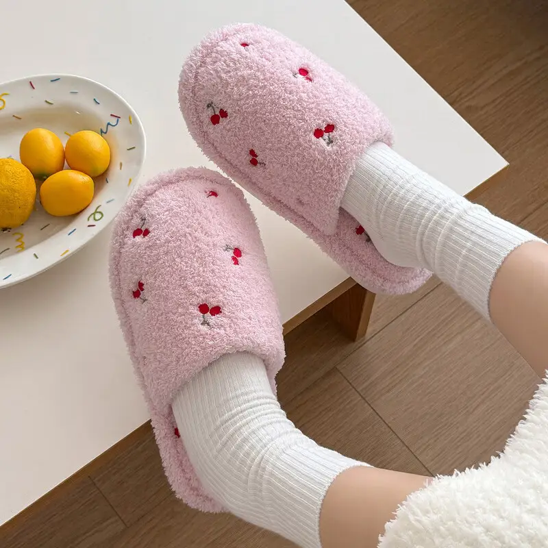 Cotton Slippers for Women Autumn and Winter 2025 New Indoor Home Cute Warm Non-Slip Toe Plush Slippers for Women - Image 7