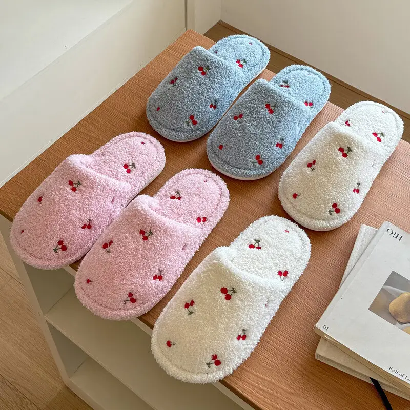 Cotton Slippers for Women Autumn and Winter 2025 New Indoor Home Cute Warm Non-Slip Toe Plush Slippers for Women - Image 8