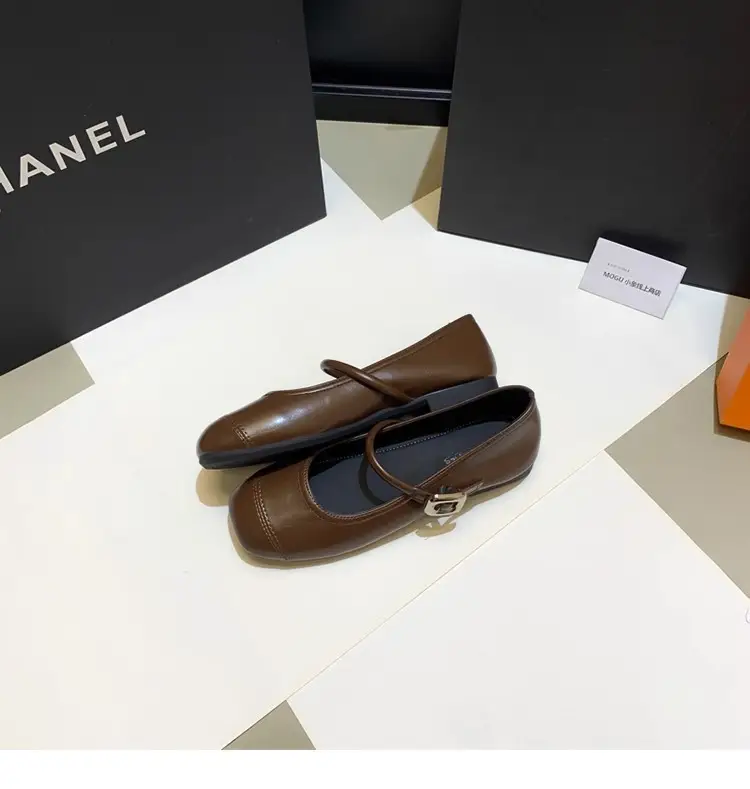 French Style Mary Jane Shoes with Skirts, Women's Shoes 2025 Spring & Fall New Korean Style Flats Bean Shoes Silver Small Leather Shoes — feature 11