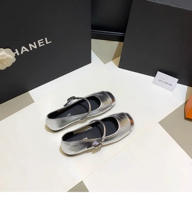 French Style Mary Jane Shoes with Skirts, Women's Shoes 2025 Spring & Fall New Korean Style Flats Bean Shoes Silver Small Leather Shoes — feature 16