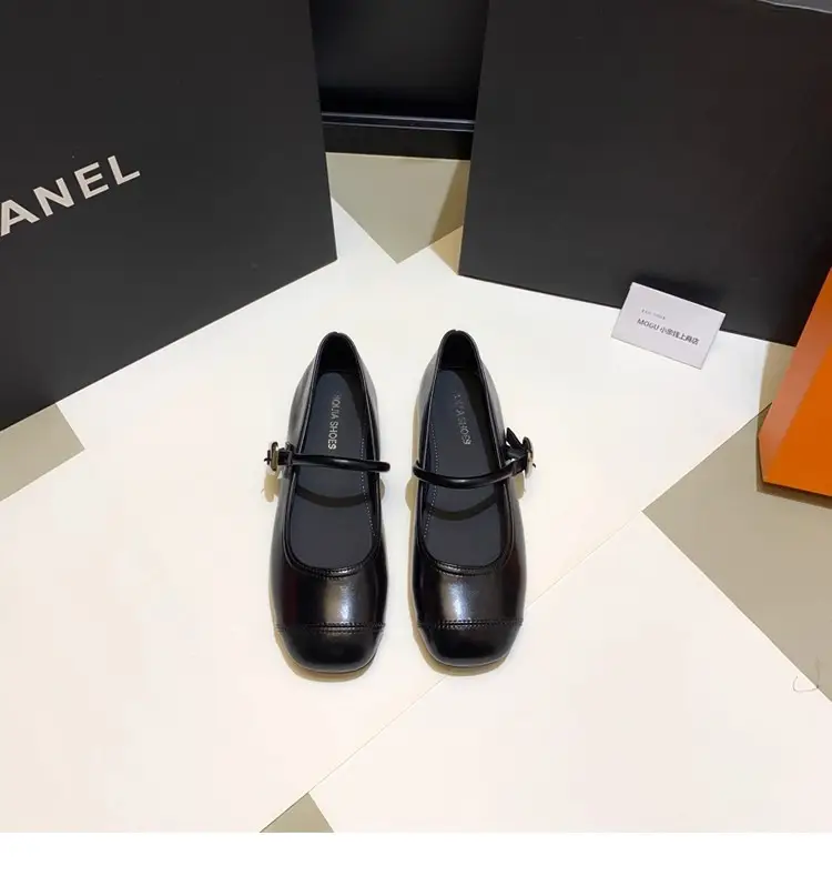 French Style Mary Jane Shoes with Skirts, Women's Shoes 2025 Spring & Fall New Korean Style Flats Bean Shoes Silver Small Leather Shoes — feature 4