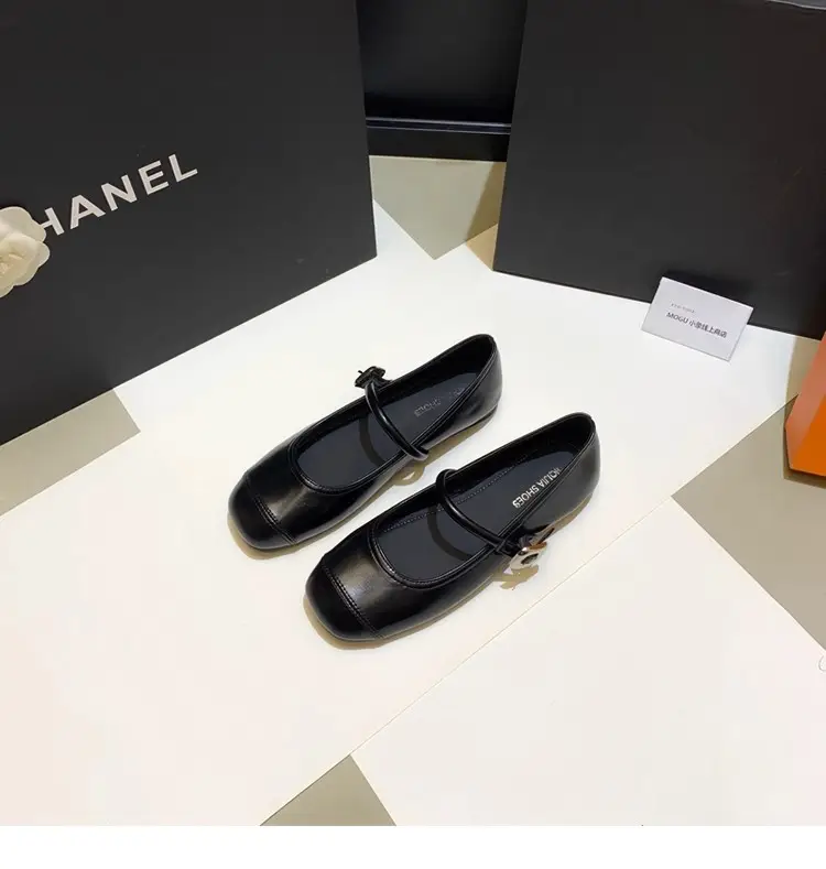 French Style Mary Jane Shoes with Skirts, Women's Shoes 2025 Spring & Fall New Korean Style Flats Bean Shoes Silver Small Leather Shoes — feature 5