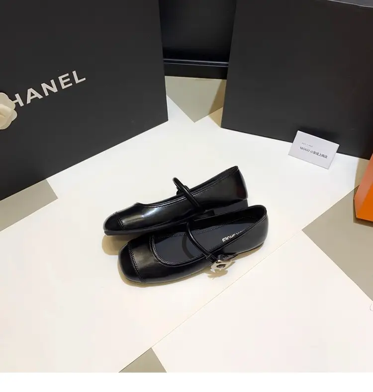 French Style Mary Jane Shoes with Skirts, Women's Shoes 2025 Spring & Fall New Korean Style Flats Bean Shoes Silver Small Leather Shoes — feature 6
