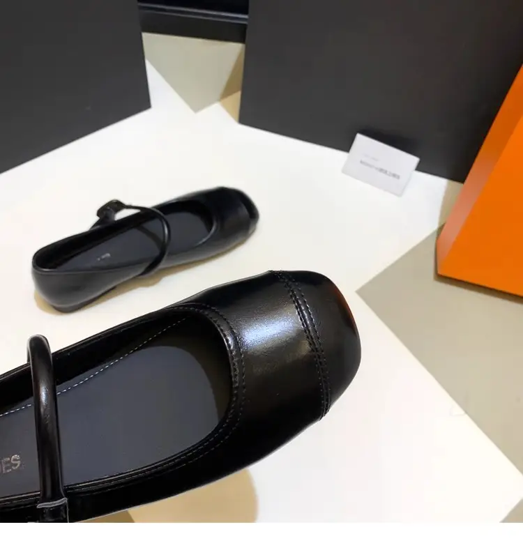 French Style Mary Jane Shoes with Skirts, Women's Shoes 2025 Spring & Fall New Korean Style Flats Bean Shoes Silver Small Leather Shoes — feature 8
