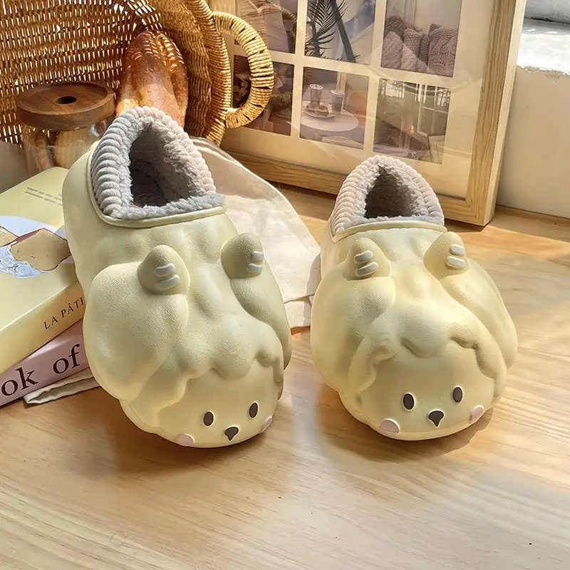 Cute Cartoon Lamb Fleece Slippers Women Winter 2024 - Image 6