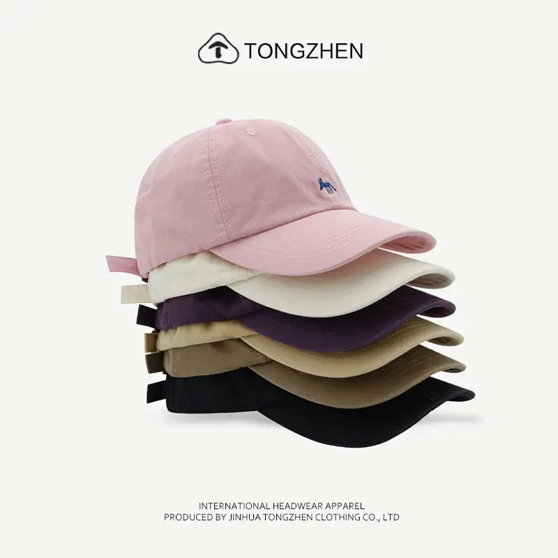 Pink Embroidered Baseball Cap Unisex Spring Summer