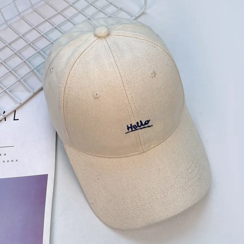 Hello Letter Embroidered Baseball Cap for Women Winter Soft Top Brushed Duckbill Cap for Men — feature 11