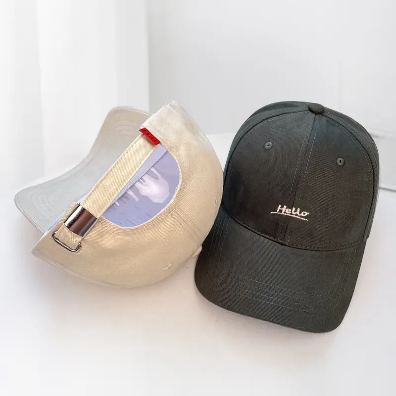 Hello Letter Embroidered Baseball Cap for Women Winter Soft Top Brushed Duckbill Cap for Men — feature 5
