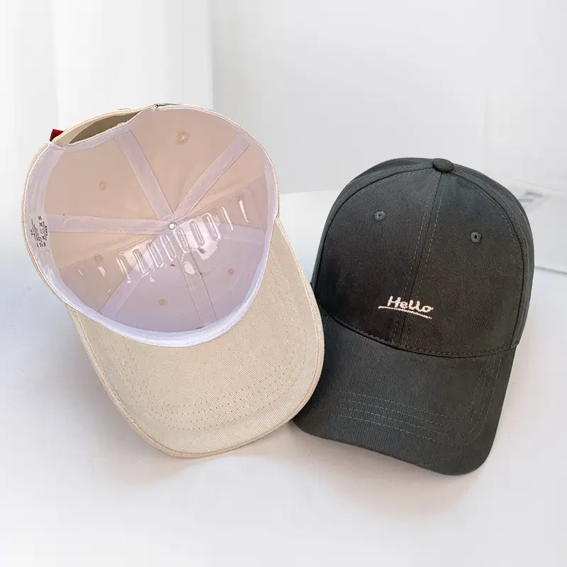Hello Letter Embroidered Baseball Cap for Women Winter Soft Top Brushed Duckbill Cap for Men — feature 6